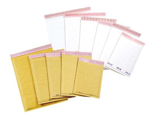 White & Brown Bubble Mailers
